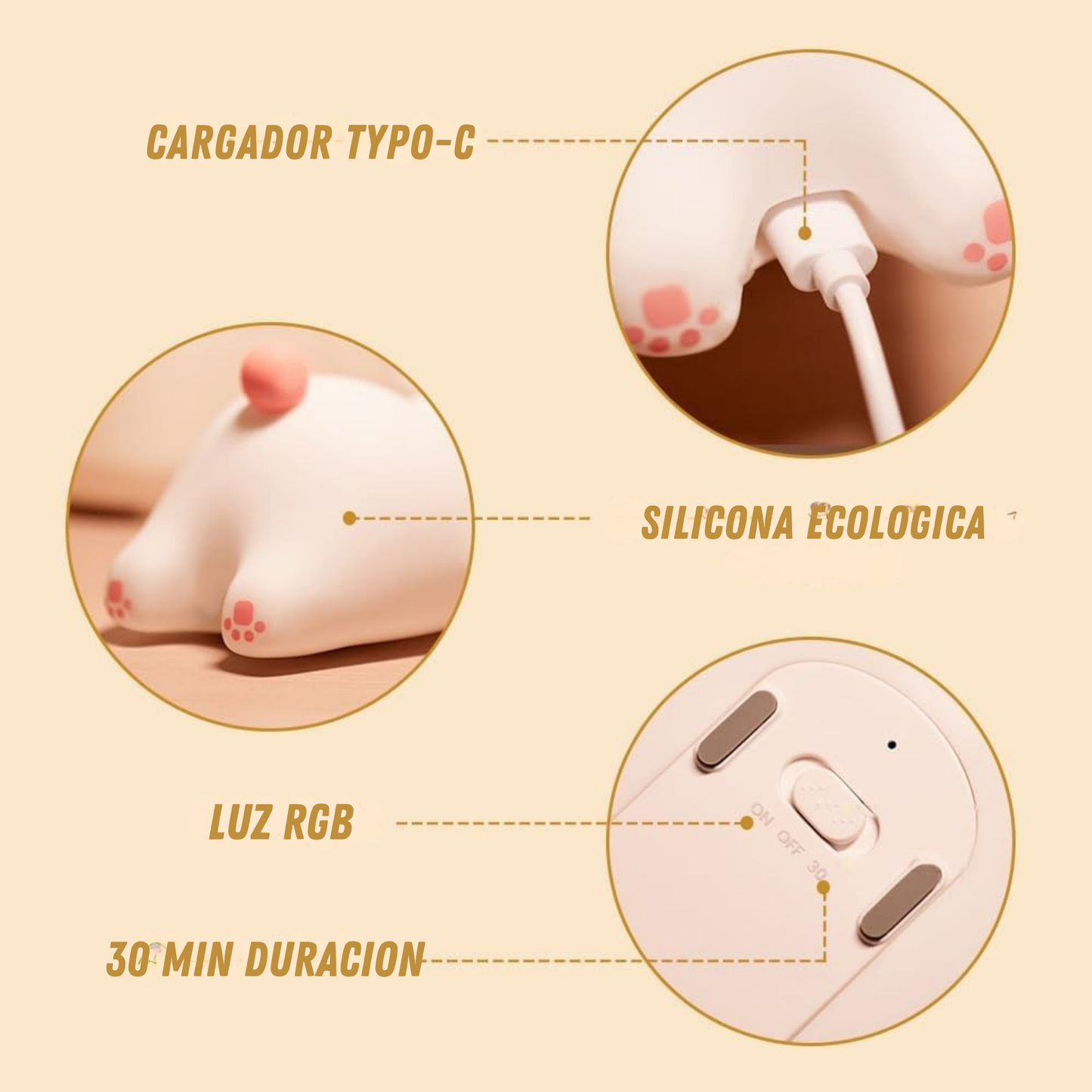 Lámpara de conejo graduable, recargable por USB - BunnyGlow